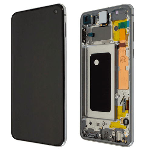Samsung Galaxy S10e vetro anteriore / LCD argento, nuovo, rinnovato