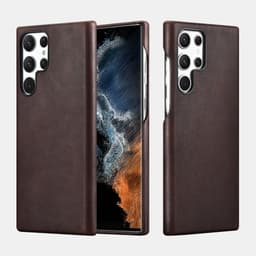 Samsung S22 Ultra - iCarer Pferde Leder Back Case Kaffee ALS2201 – Bild 1