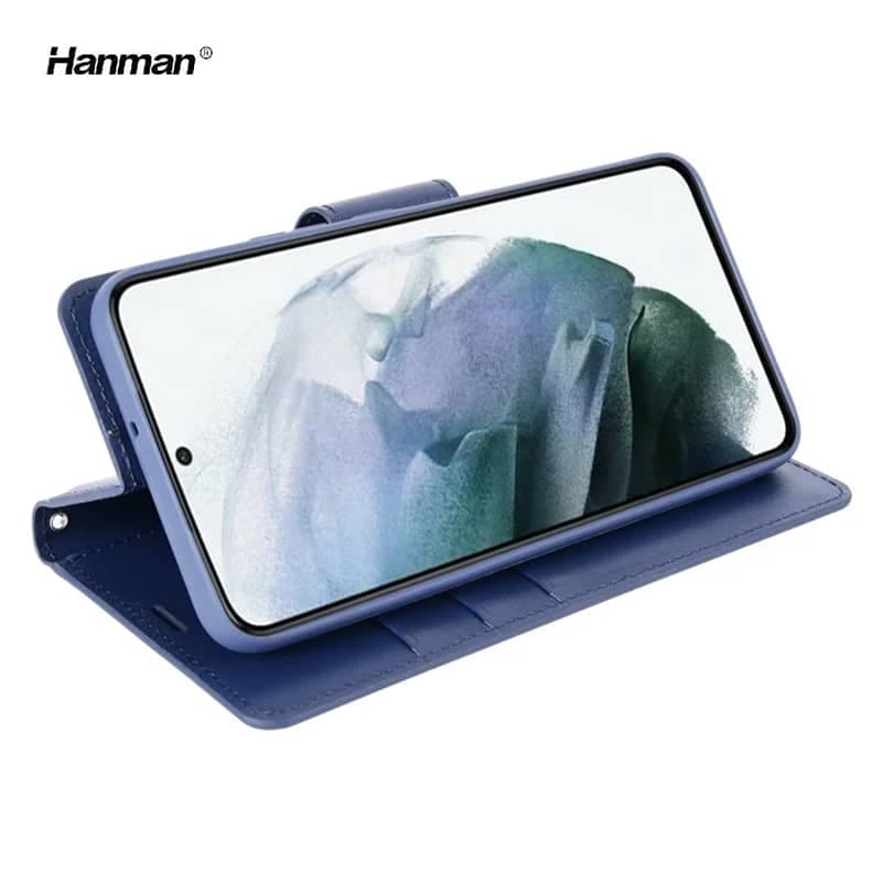 Samsung Galaxy A71 (2020) - Hanman Mill Flip Case avec 3 fentes pour cartes, bleu foncé – 3