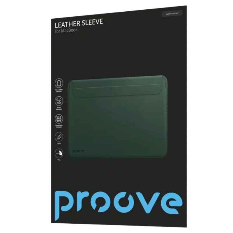 Proove - Magnetic leather case for MacBook (13" / 13.3" / 13.6" / 14.2"), green
