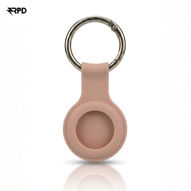 Portachiavi AirTag - Custodia in silicone RPD con anello in metallo, rosa sabbia