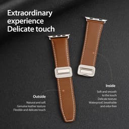 Apple Watch - DUX Gadget Series Armband aus echtem Leder (42mm-49mm), YA Version, Braun – Bild 7
