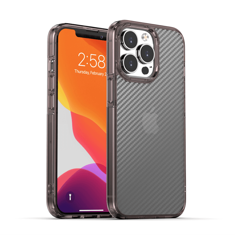 iPhone 13 Pro - Custodia in acrilico stile carbonio nero