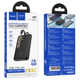 Hoco - Q37 Graceful Powerbank 10000mAh con 22,5W+PD20W e 1 cavo Lightning + 1 cavo USB-C, nero – Bild 9