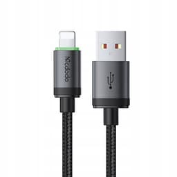 McDodo - USB-A to Lightning Cable with Charging Light, 36W Fast Charging, Black – Bild 1