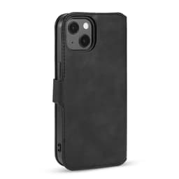 iPhone 13 - DG.MING Vintage Flip Case, 3 Kartenfächer, Magnetverschluss, Leder-Optik, schwarz – Bild 5