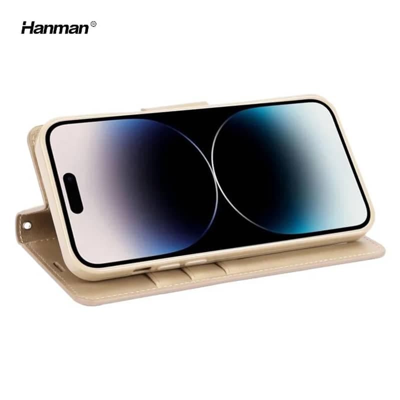 Apple iPhone XR - Hanman Mill Flip Case mit 3 Kartenfächern, gold – 3