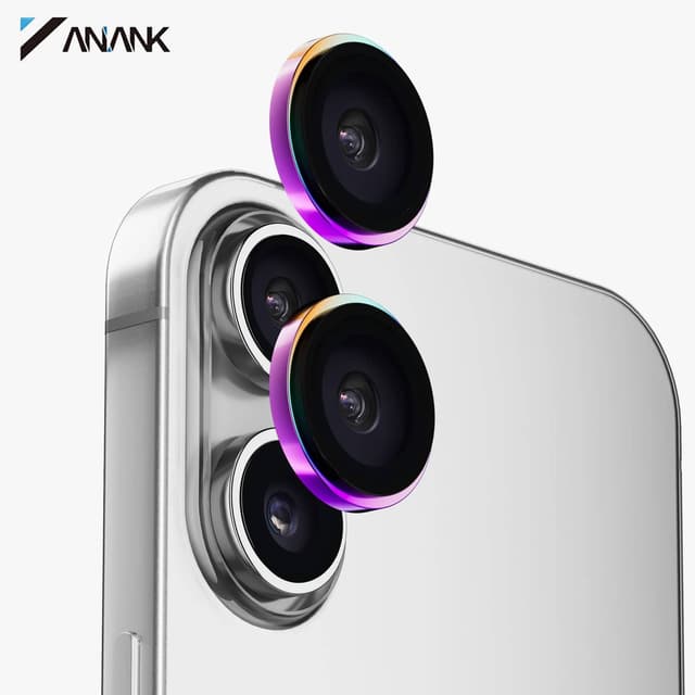 ANANK iPhone 17 - Rear camera armored glass - 99AR+ Corning Glass, Dual Lens Protection, Flamed Titanium