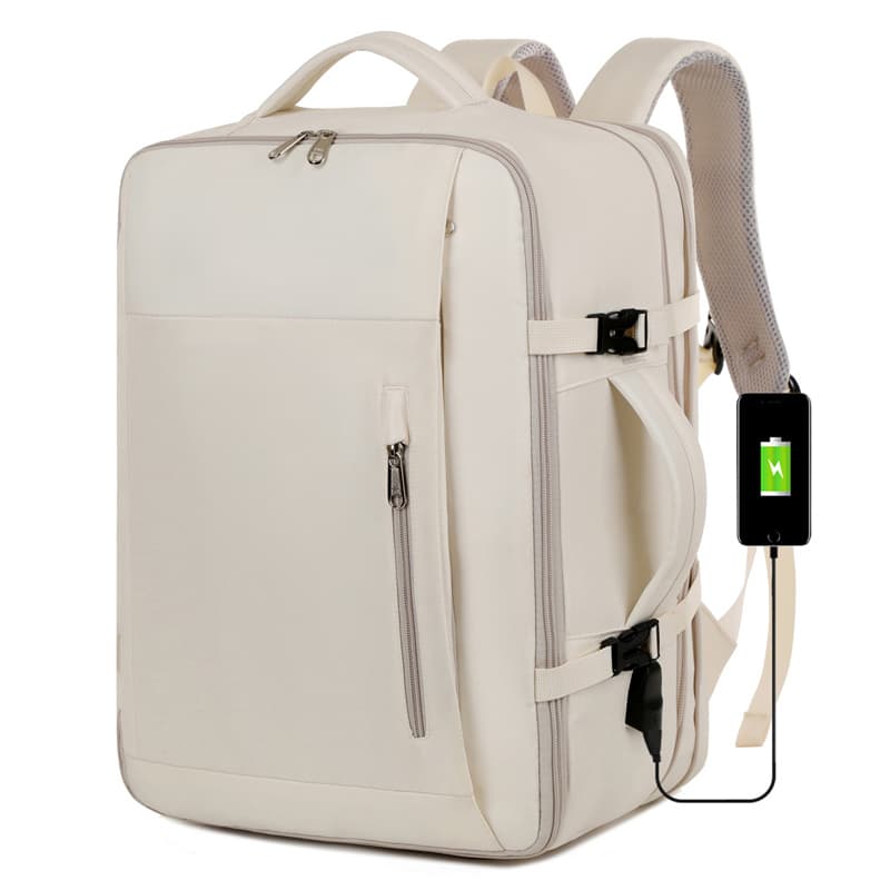 Okade S3610 Laptop Backpack 17.3 inch - Business Travel Backpack with USB, Suitcase Design, Beige – 2