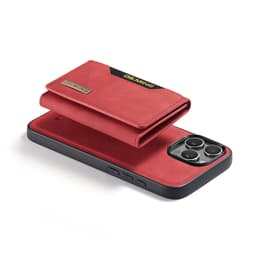 iPhone 11 Pro - DG.MING Etui, Leder-Optik, Kartenfach & Magnetverschluss, Rot – Bild 4