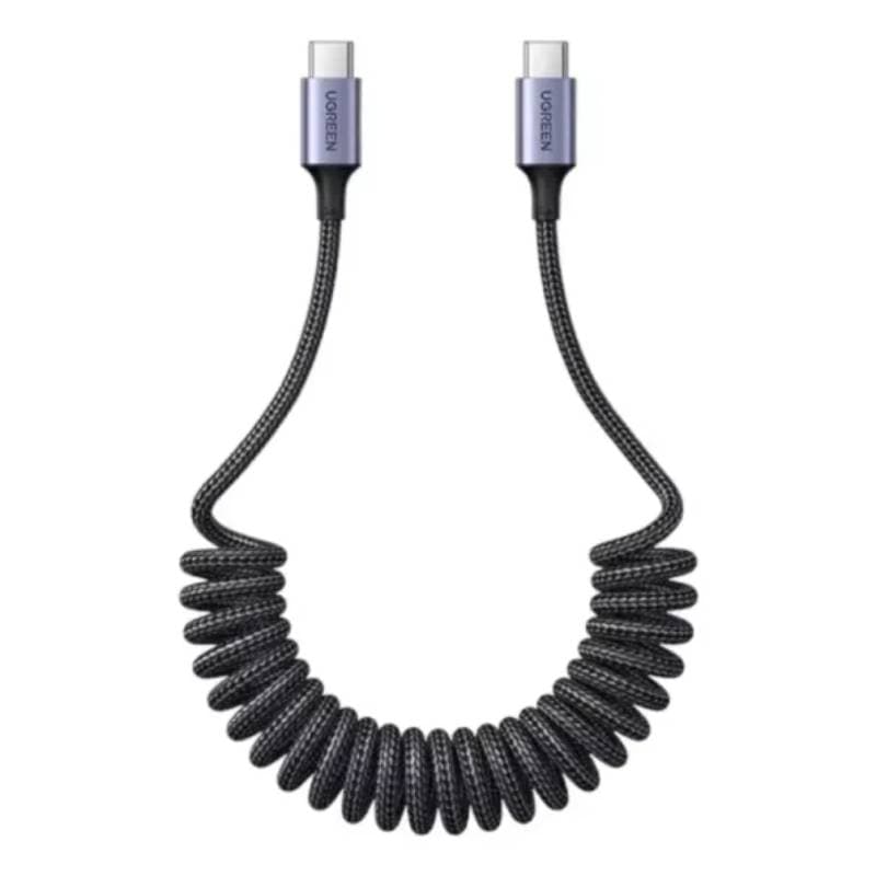 Ugreen – USB-C auf USB-C CarPlay Kabel, einziehbar 1 m (L507 / 35457), grau/schwarz