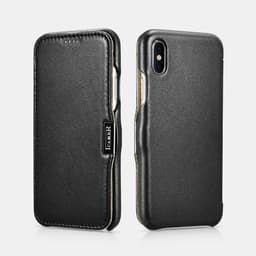 iPhone Xs Max - iCarer Luxury Series Flip Case black (RI908-BK) – Bild 1