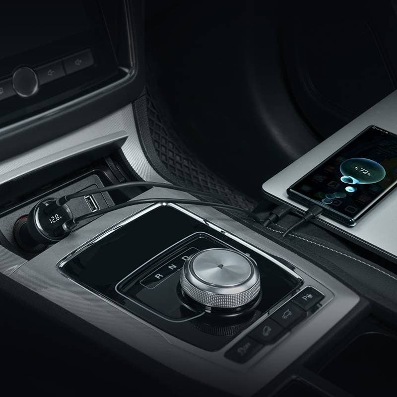 Baseus - Superme - Caricabatterie da auto con display digitale, nero (CCZX-01) – 2