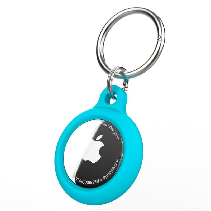 Set di 2 custodie AirTag per portachiavi - Custodia in silicone iCarer, turchese (XYSK002-PK) – 2