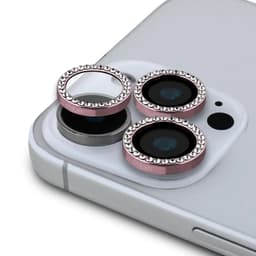 iPhone 16 Pro / iPhone 16 Pro Max - Guess Glitter Rhinestones Camera Lens 360 degrees, Pink – Bild 1