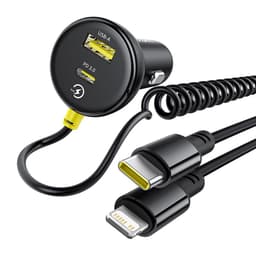 Baseus - Chargeur de voiture circulaire 60W U-C / C-L noir – Bild 6