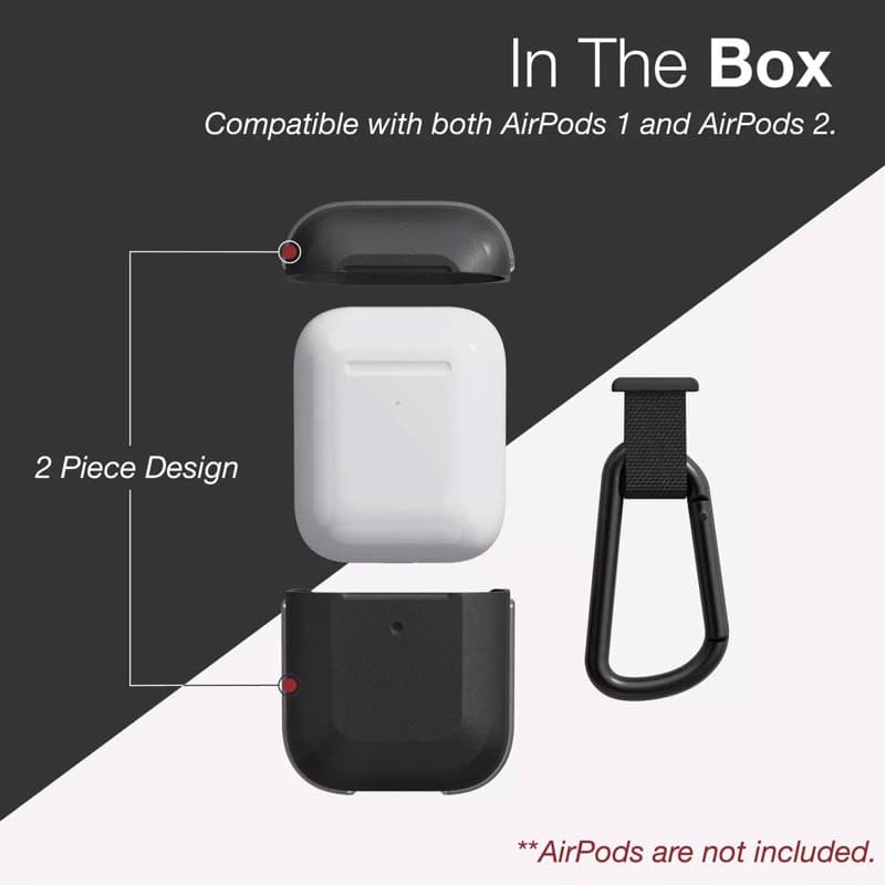 Raptic - Airpods 1st Gen/2nd Gen Defense Trek Outdoor Case, Black