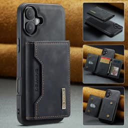 iPhone 11 - DG.MING Etui, Leder-Optik, Kartenfach & Magnetverschluss, Schwarz – Bild 8