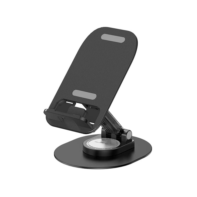 REMAX RM-C32 - Supporto per telefono e tablet pieghevole a 360°, regolabile in altezza, nero