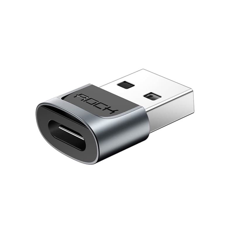 Rock - RCB0610 Adapter USB Typ-C auf USB-A, Grau – 3