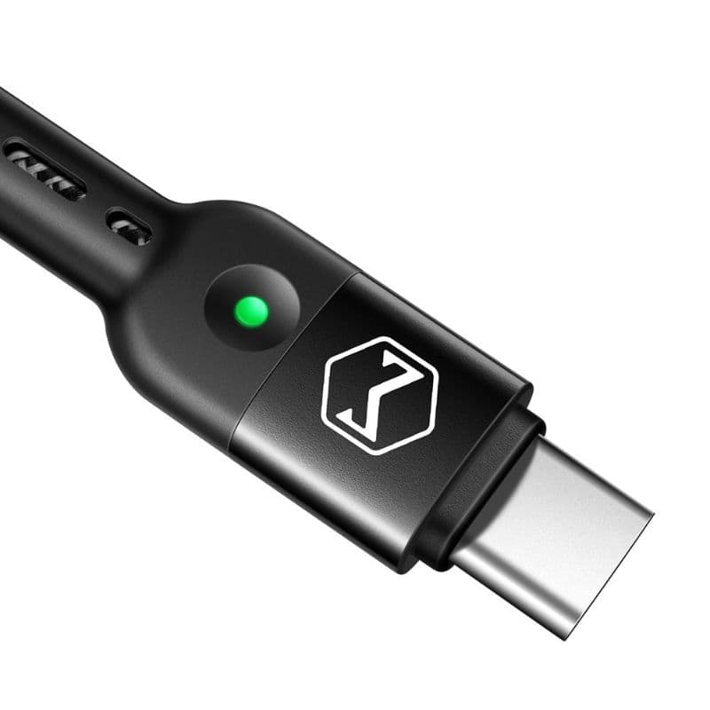 McDodo - USB-A to USB-C Spiralkabel 1,8m, Black – 3