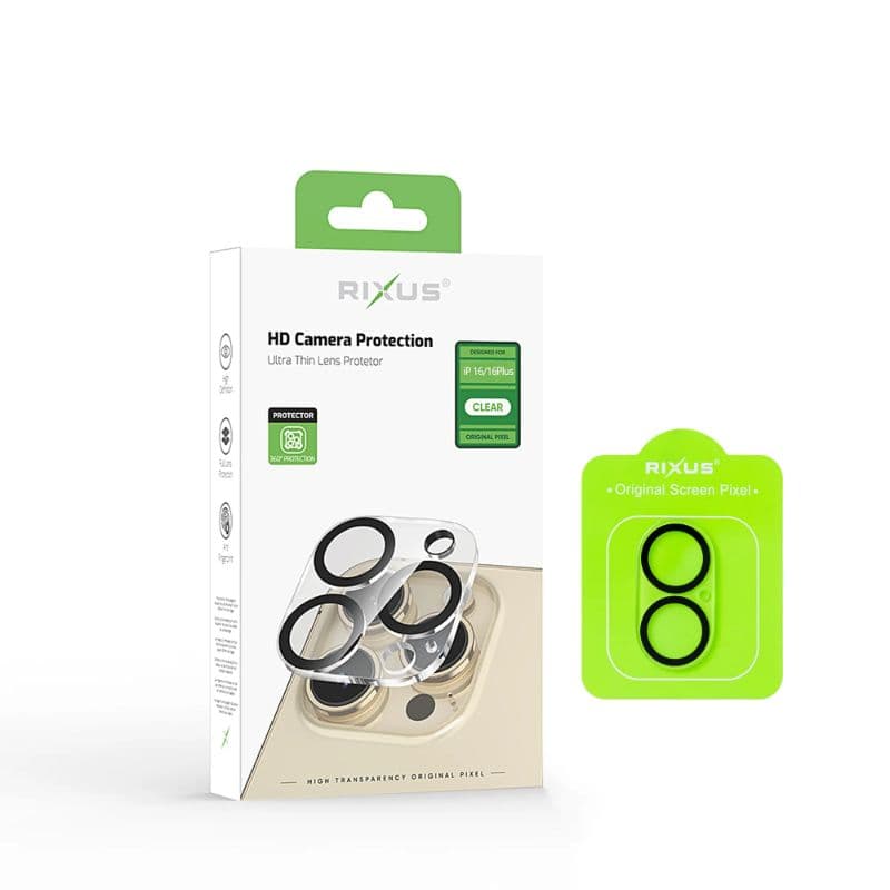 iPhone 16 / iPhone 16 Plus - Rixus Lens Protection Glass