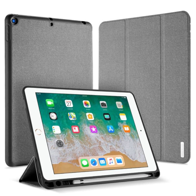 iPad 9.7 (2017/18) - Dux Ducis Domo Series, aufstellbares Flip-Etui, grau