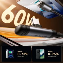 Joyroom 90° Schnellladekabel Type-C zu Type-C (S-A56), 1.2m, Schwarz – Bild 3