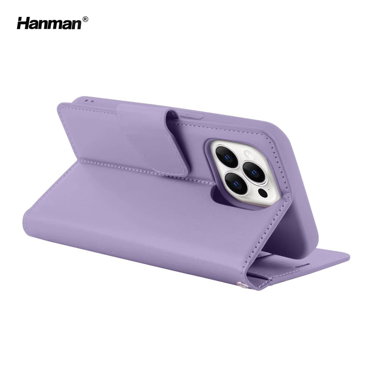 Apple iPhone 17 - Hanman Mill Flip Case mit 3 Kartenfächern, Lila – 3