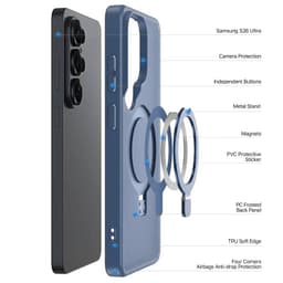 Samsung Galaxy S26 Ultra - Dux Ducis Yind Series avec Magsafe et fonction stand en bleu foncé – Bild 4