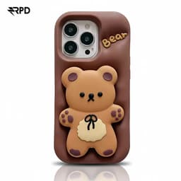 iPhone 16 Pro - Coque Ours au beurre doux avec effet 3D et support – Bild 1