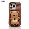 iPhone 16 Pro - Coque Ours au beurre doux avec effet 3D et support