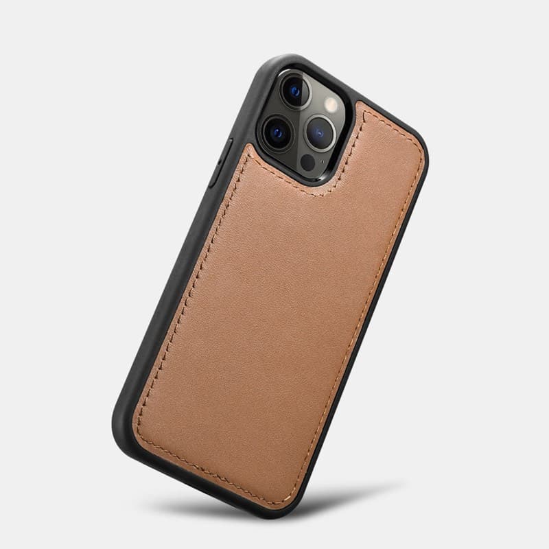 iPhone 12 Pro Max - iCarer Haixing Series Étui portefeuille en cuir véritable Étui portefeuille 2-en-1, magnétique, marron clair – 4