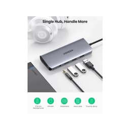 Ugreen – USB-C Hub 10-in-1 mit Audio, HDMI, VGA, LAN, SD/TF & PD (CM179 / 80133), grau/schwarz – Bild 3