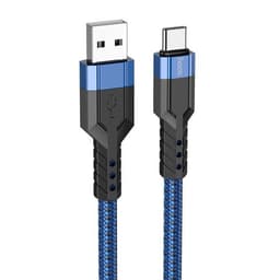 Hoco U110 1.2M robustes USB-C zu USB-A Kabel aus Nylon, blau, langlebig und resistent – Bild 5
