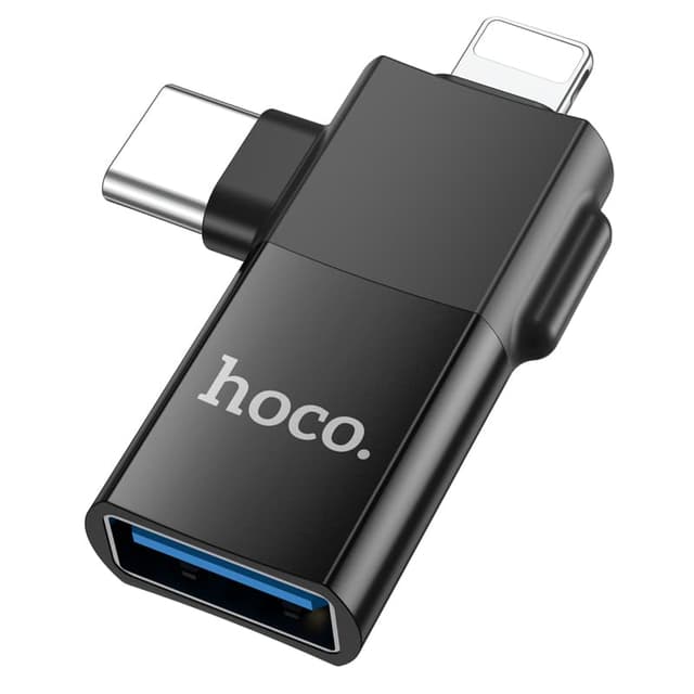 hoco UA17 Adaptateur 2en1 USB-C et iPhone vers USB