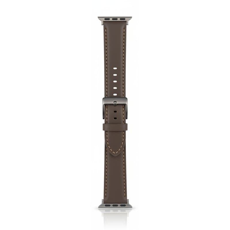 Apple Watch - Leder Armband (44-49mm) - Grau mit goldener silberner