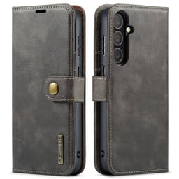 Samsung Galaxy S25 FE - Custodia Flip DG.MING, 3 scomparti per carte, chiusura magnetica, look pelle, grigio – Bild 1