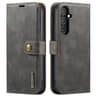 Samsung Galaxy S25 FE - Custodia Flip DG.MING, 3 scomparti per carte, chiusura magnetica, look pelle, grigio