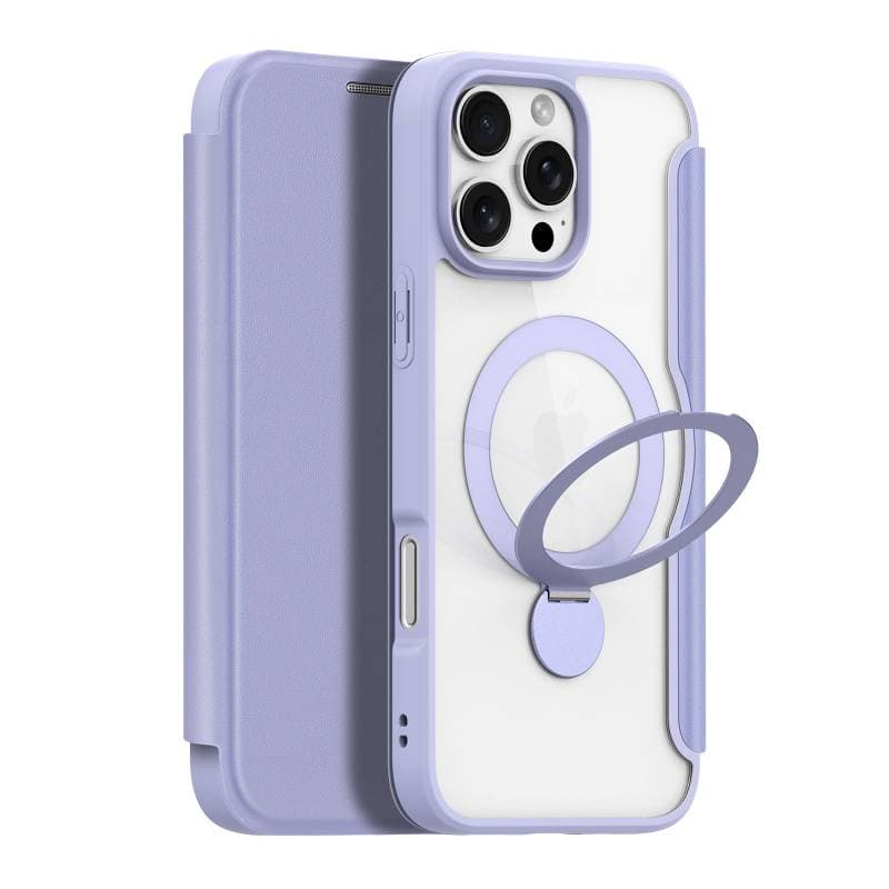 iPhone 16 Pro Max - Custodia Dux Ducis -Skin X Pro Series con MagSafe e supporto ad anello a 360°, viola
