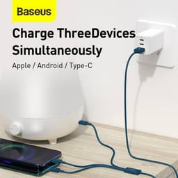 Baseus - Serie Superior - Cavo di ricarica rapida USB a M+L+C, 3,5A 1,5m, blu (CAMLTYS-03) – Bild 6