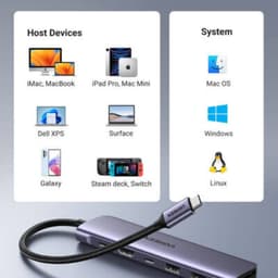 Ugreen - Hub USB-C 7-in-1 con HDMI, SD/TF e PD (CM195 / 15214), grigio/nero – Bild 4