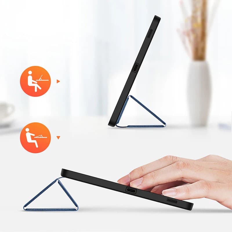 Samsung Galaxy Tab S10+ / S9+ / S9 FE Plus - Dux Ducis Domo Series, étui à rabat relevable, bleu – 4