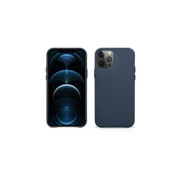 iPhone 12 Pro Max - iCarer coque arrière en cuir véritable bleu (RIX1208) – Bild 1