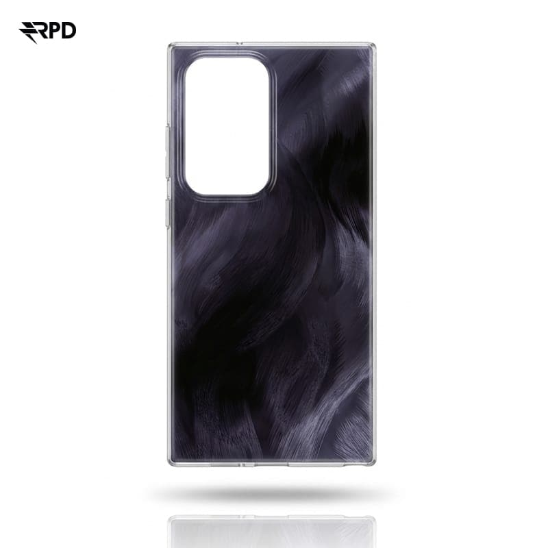 Samsung Galaxy S23 Ultra - Custodia a specchio Iridescente Inspire Texture a spazzola - Nero Viola,