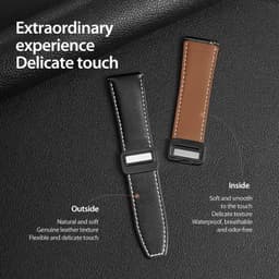 Galaxy Watch - DUX Gadget Series Armband aus echtem Leder (22mm), YA Version Schwarz – Bild 7
