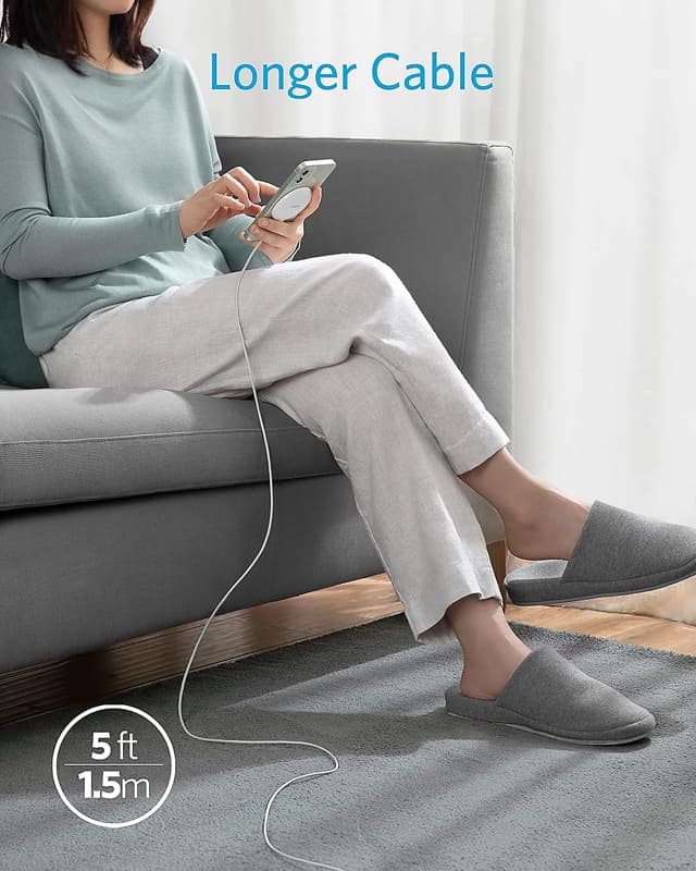Anker - Pad magnetico PowerWave Select - Caricabatterie wireless Qi da 7,5 W, bianco – 4