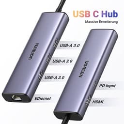 Ugreen – USB-C Hub 6-in-1 mit HDMI, LAN & PD (CM512 / 15598), grau/schwarz – Bild 6