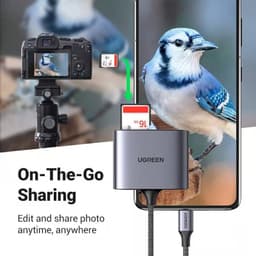 Ugreen - USB-C SD card reader 3-in-1 (CM387 / 80798), gray/black – Bild 2