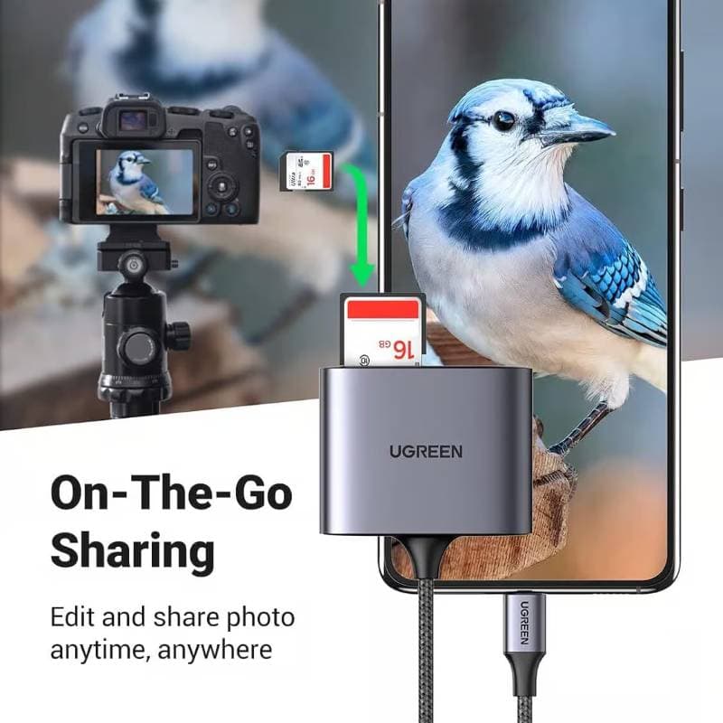 Ugreen - USB-C SD card reader 3-in-1 (CM387 / 80798), gray/black – 2